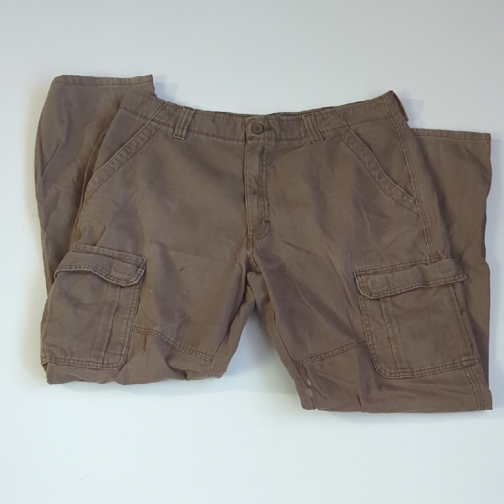 Wrangler Men's Relaxed Fit Straight Cargo Pants - Brown 36 x 32 - Picture 2 of 7